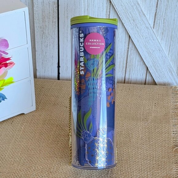 🌺 Starbucks Exclusive Hawaii Collection Sea Turtle Tropical Acrylic Tumbler - Picture 3 of 6